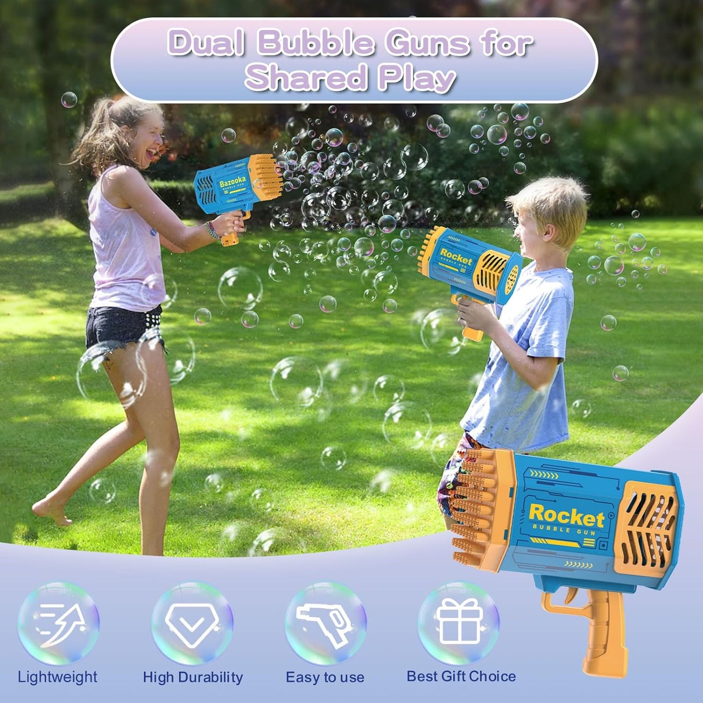 Bubble Gun Machine Kids Automatic Soap Based Bubble Blower